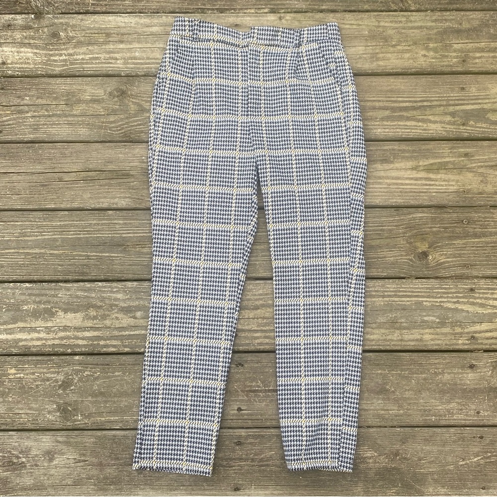 Love Tree houndstooth pants black white yellow pattern size medium trousers